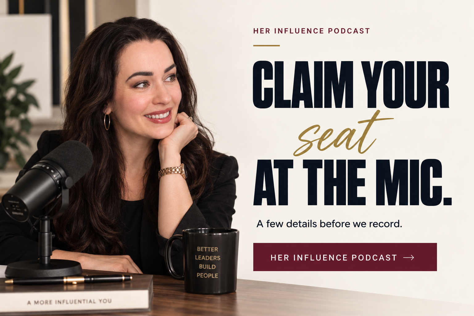 Her Influence podcast guest promotion