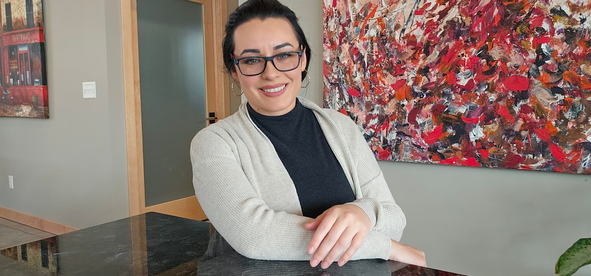professional headshot, glasses