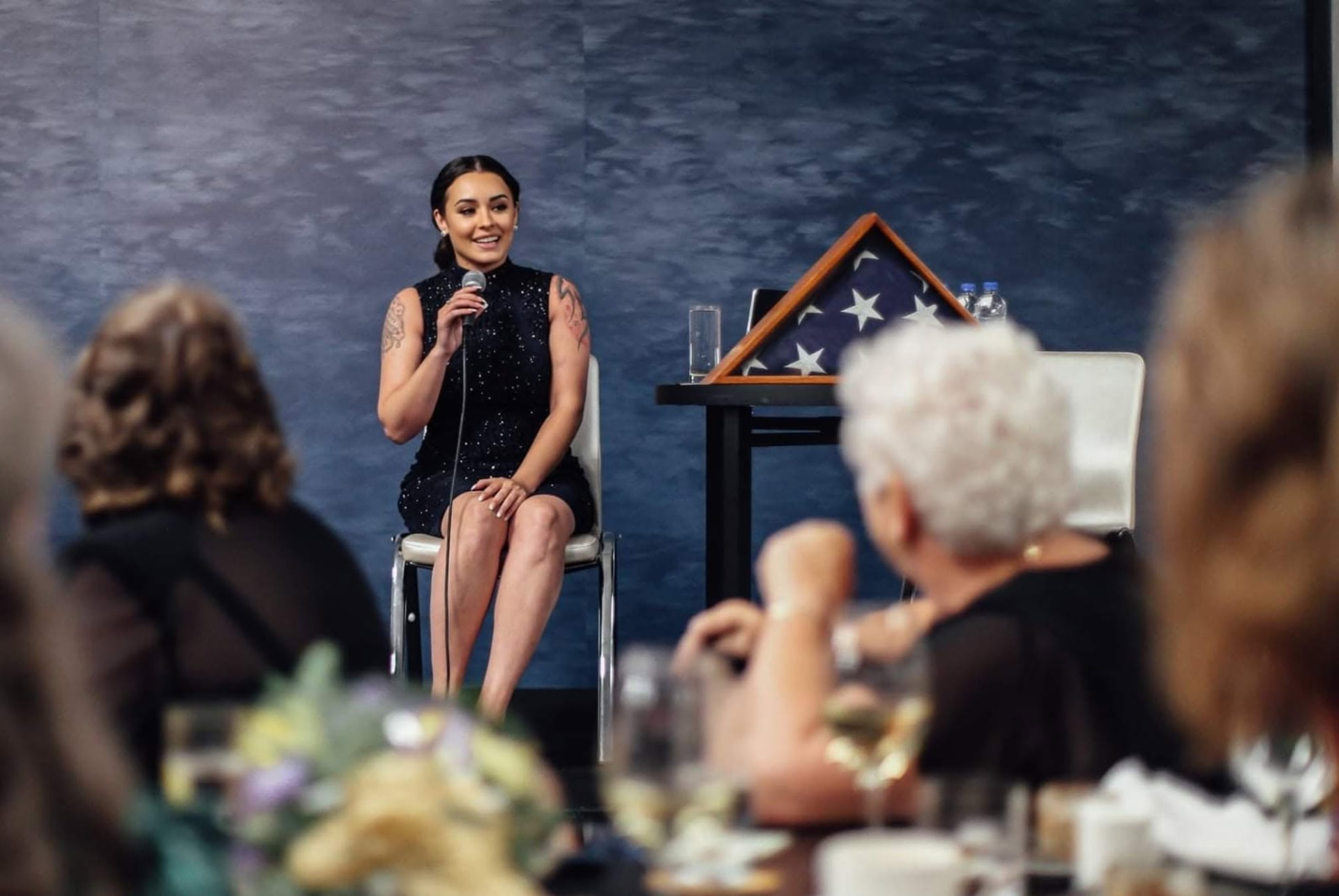 speaking on stage